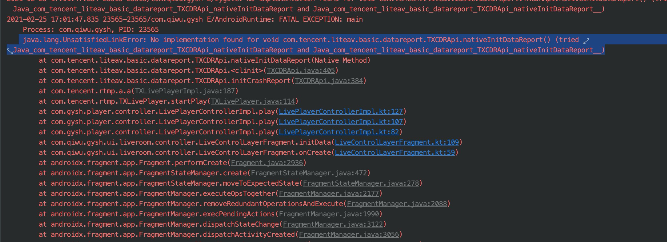 关于java.lang.UnsatisfiedLinkError,有个问题想了解一下 · Issue #139 · LiteAVSDK ...