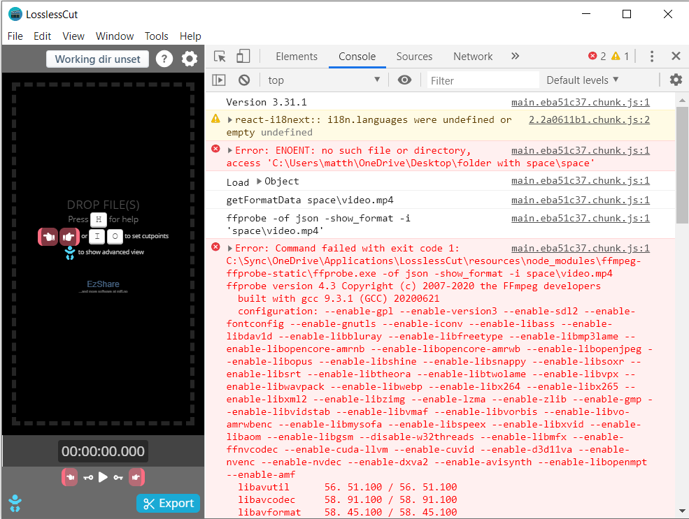 Opening via command line with file path fails because path has a space ...
