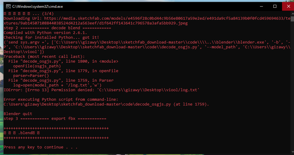 where is the problem · Issue #10 · MiniKimmy/sketchfab_download · GitHub