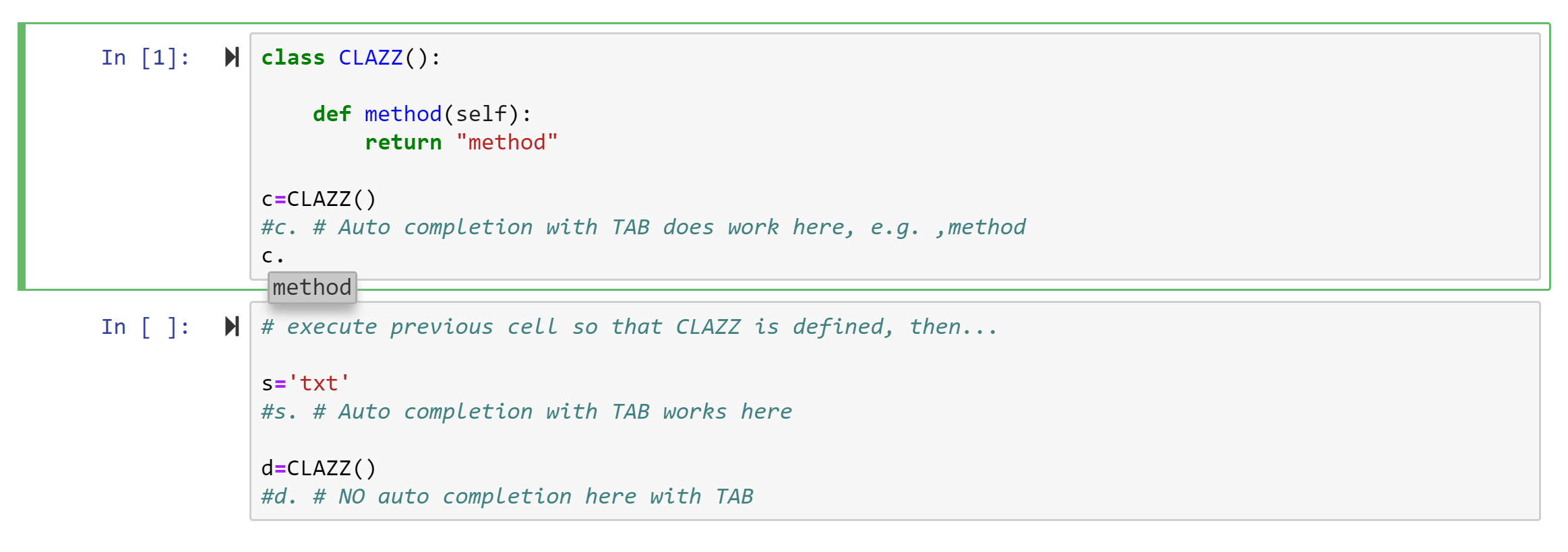 Auto completion does not work on instantiations of locally defined ...