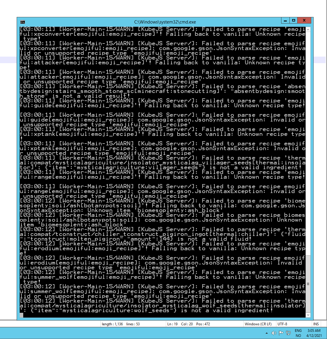 [Server] Server hang on startup / restart · Issue #1402 · AllTheMods ...
