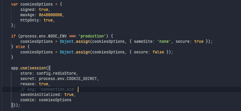 session-id not create if session name 'connect.sid' · Issue #782 ...