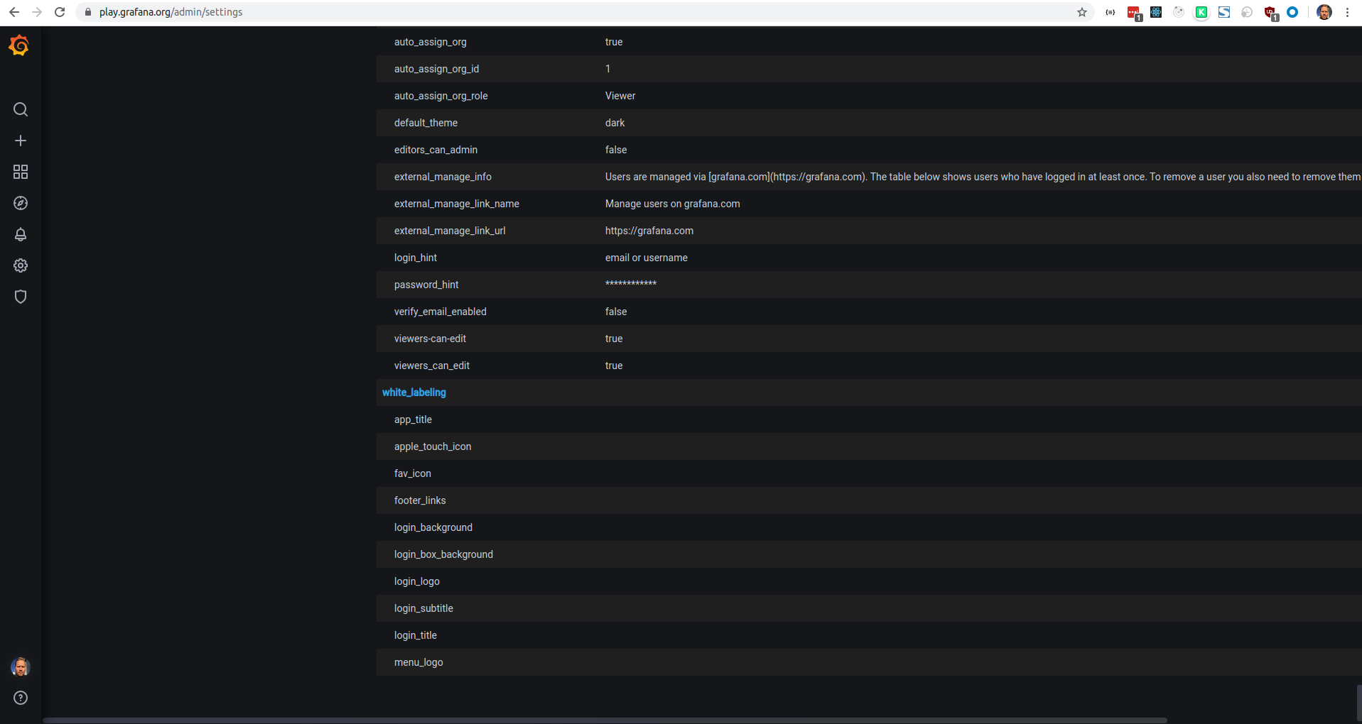 Server admin settings adds horizontal scrolling · Issue #24503 ...