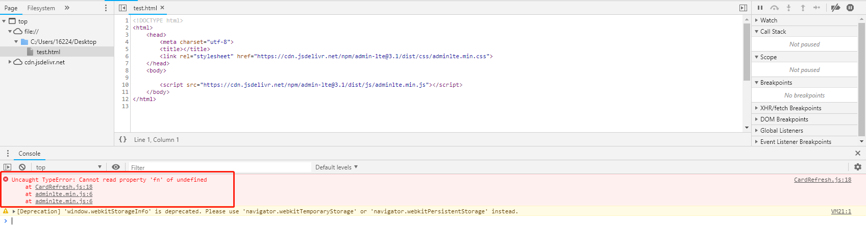 [BUG]CardRefresh comes a error with only using framework files · Issue ...