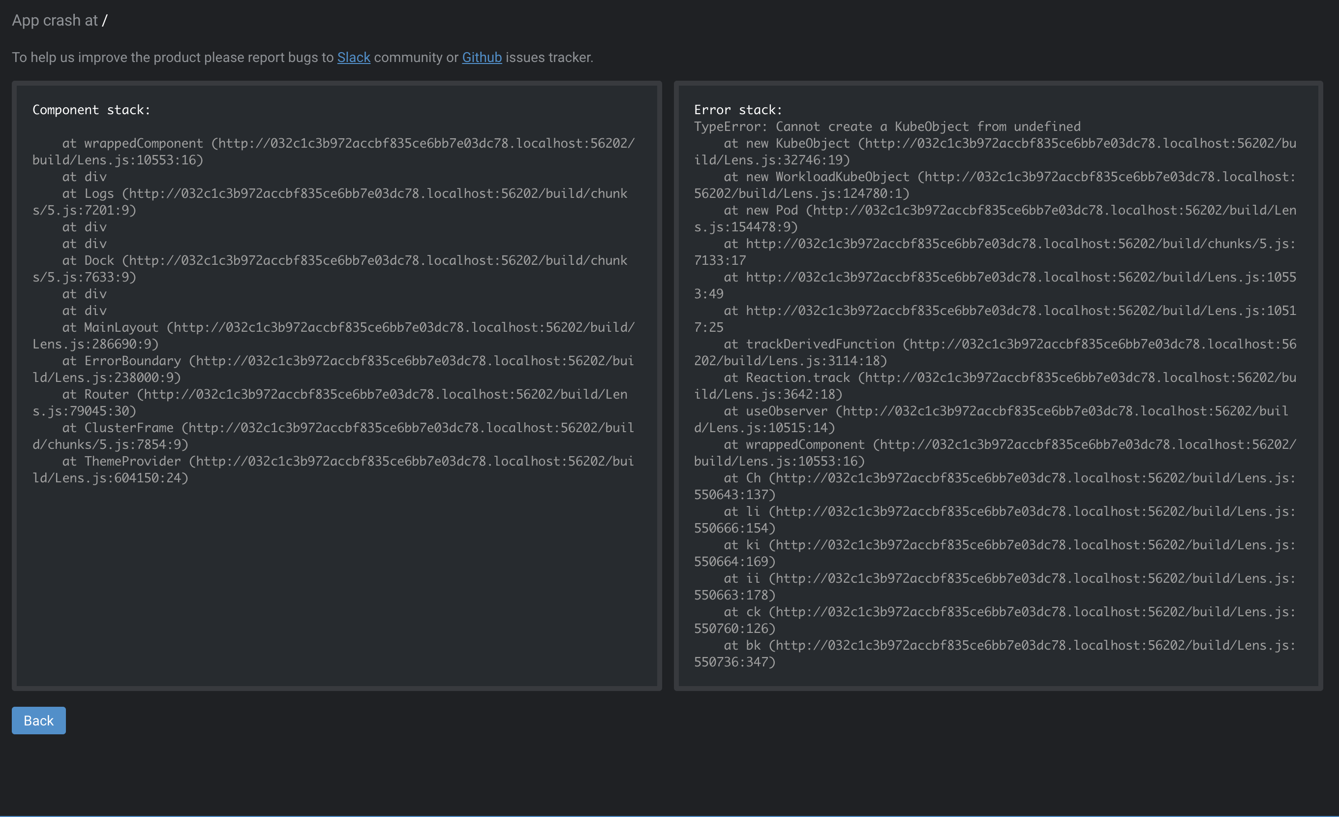App crash at / · Issue #4442 · lensapp/lens · GitHub
