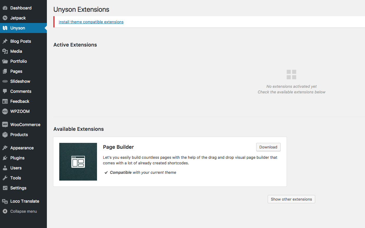 Unyson extensions · Issue 1601 · ThemeFuse/Unyson · GitHub