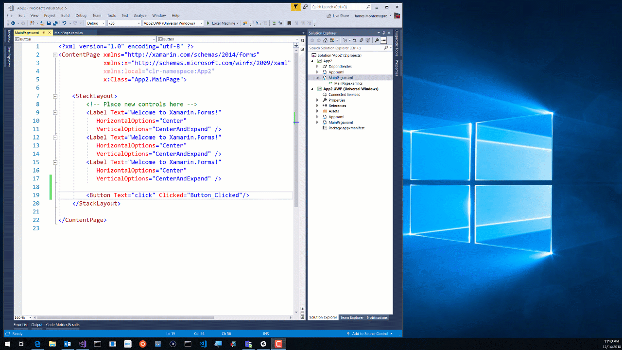 editcontinuexamarinformsuwpcode