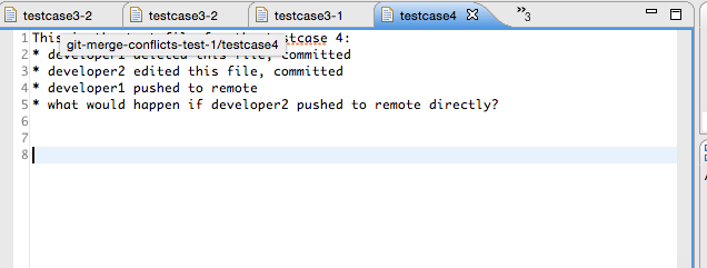 [testcase notes] #4: two developers work on the same branch ...