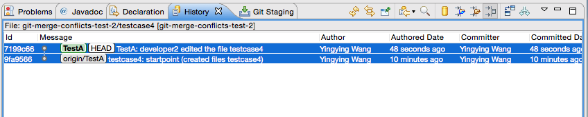 [testcase notes] #4: two developers work on the same branch ...