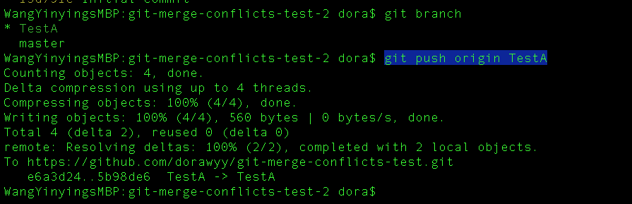 [testcase notes] #4: two developers work on the same branch ...