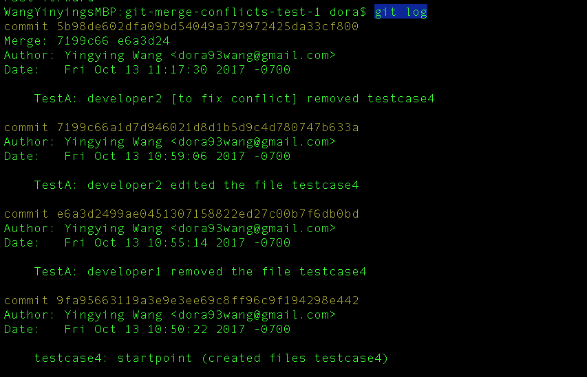[testcase notes] #4: two developers work on the same branch ...