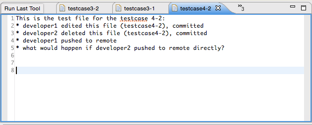[testcase notes] #5 (aka 4-2): two developers work on the same branch ...
