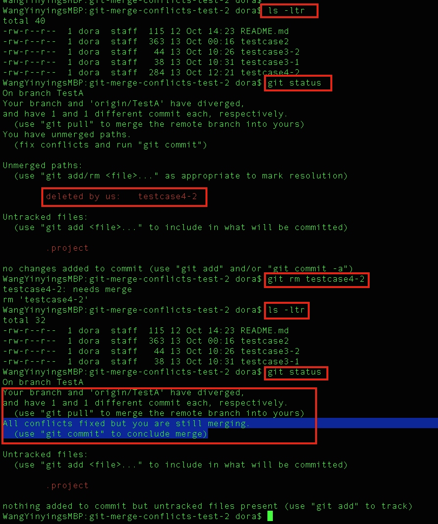 [testcase notes] #5 (aka 4-2): two developers work on the same branch ...