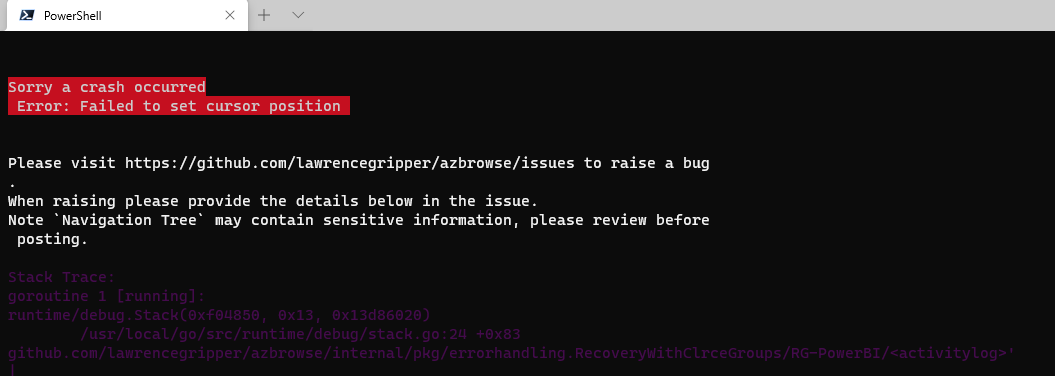 Sorry a crash occurred Error: Failed to set cursor position · Issue ...