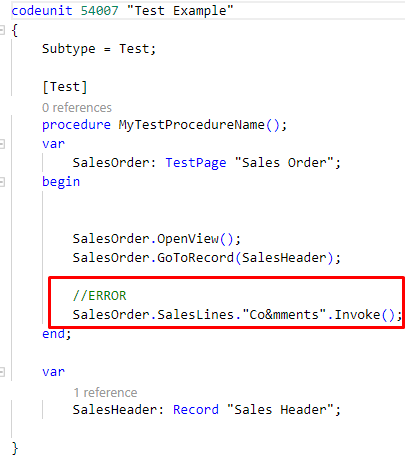 [Bug] Test codeunits, error when trying use action from Subform · Issue ...