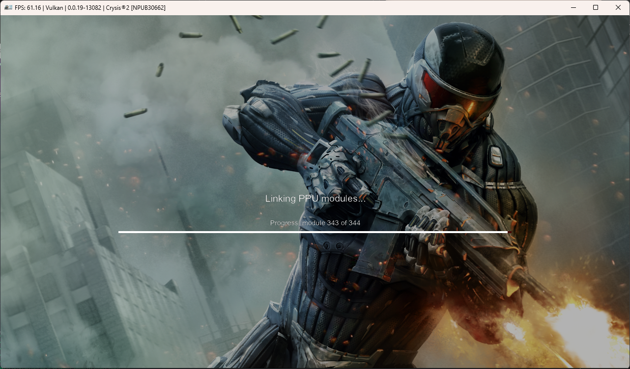 Crysis 2 launches only with PPU Interpreter, crashes after compiling