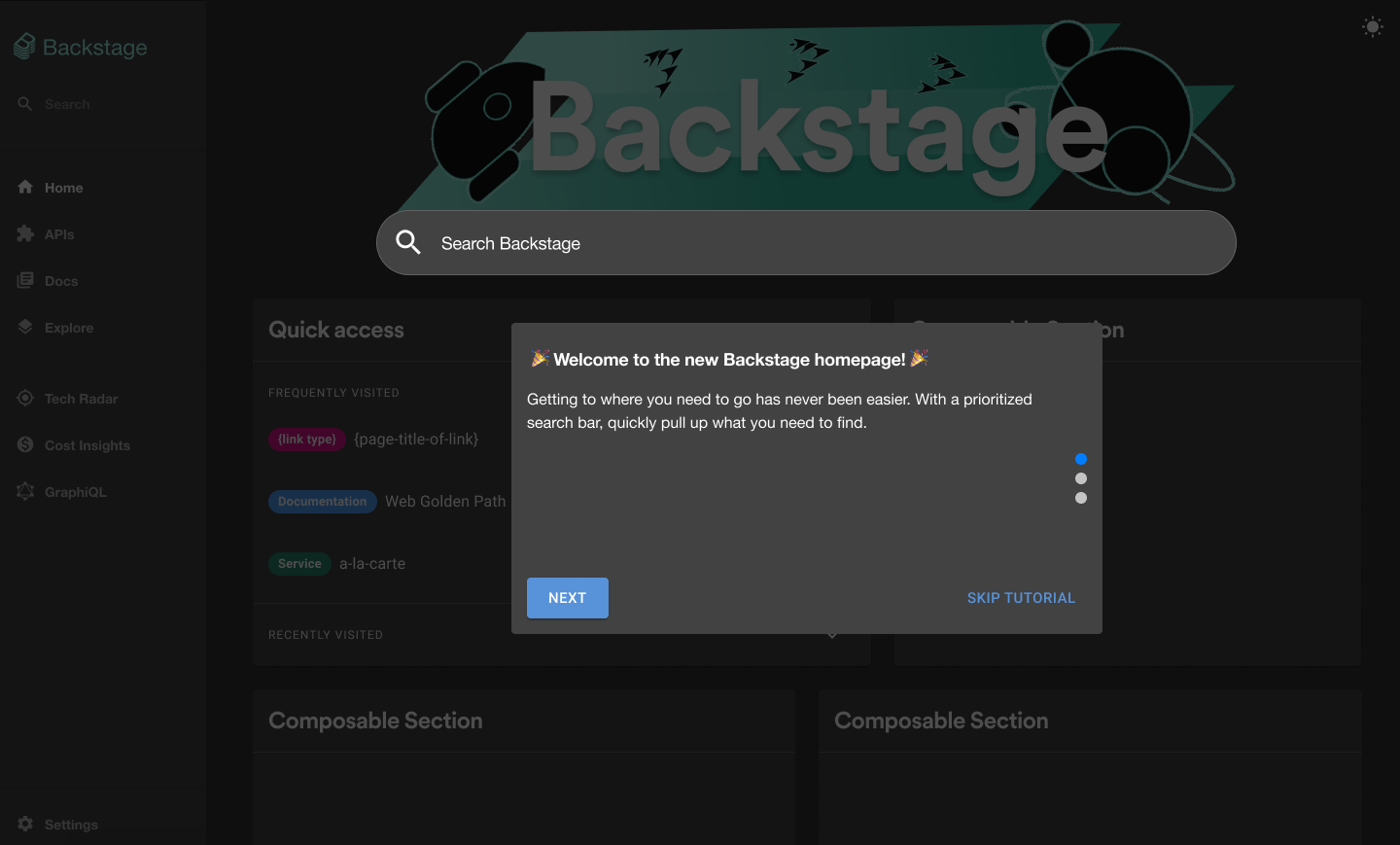Backstage Homepage Template · Issue #7249 · backstage/backstage · GitHub
