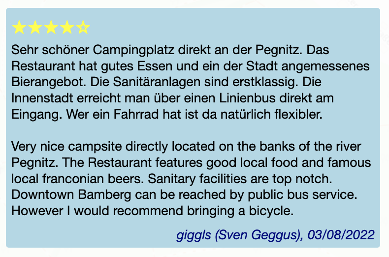 Screenshot of a review