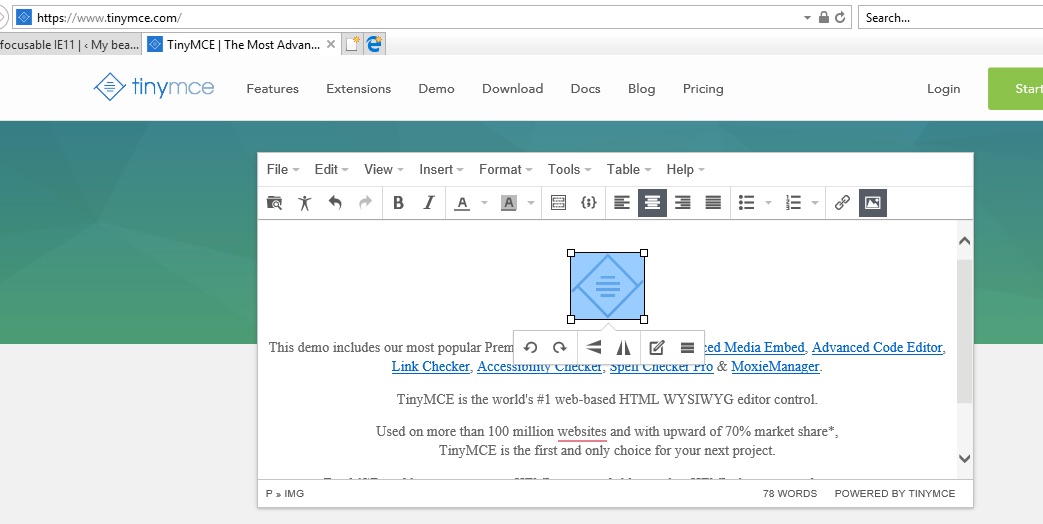 IE11 and inline images in contenteditable elements are a keyboard trap ...