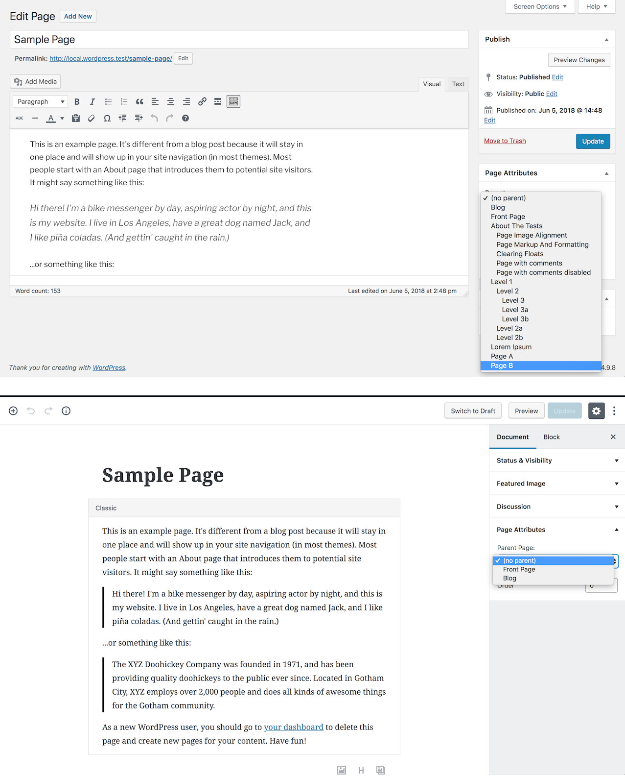 Gutenberg excludes some pages from the "parent page" dropdown · Issue ...