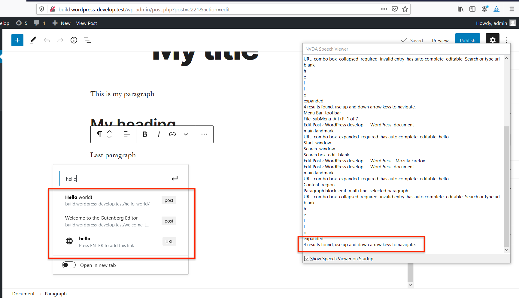 Regression: Block crashes when inserting a link and going through the ...