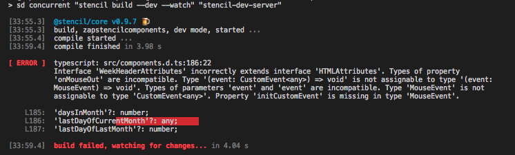 Build failing on Typescript error · Issue #837 · stenciljs/core · GitHub
