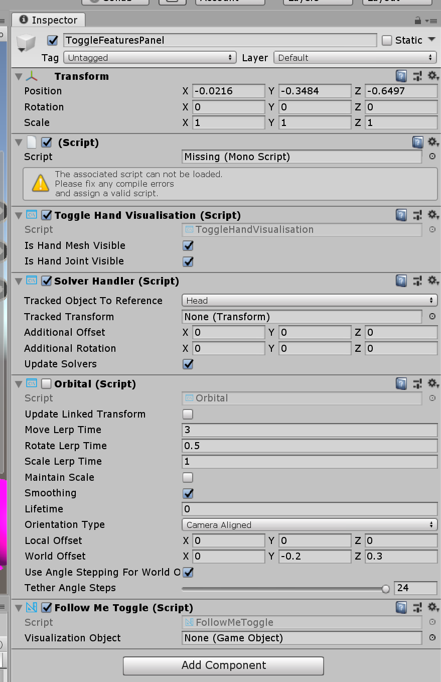 Toggle profiler button no longer works and diagnostics demo scene is ...