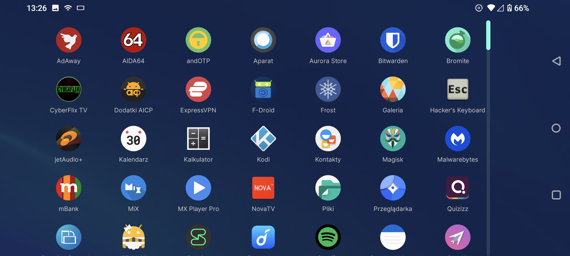 Add option to hide scrollbar in app drawer · Issue 2372