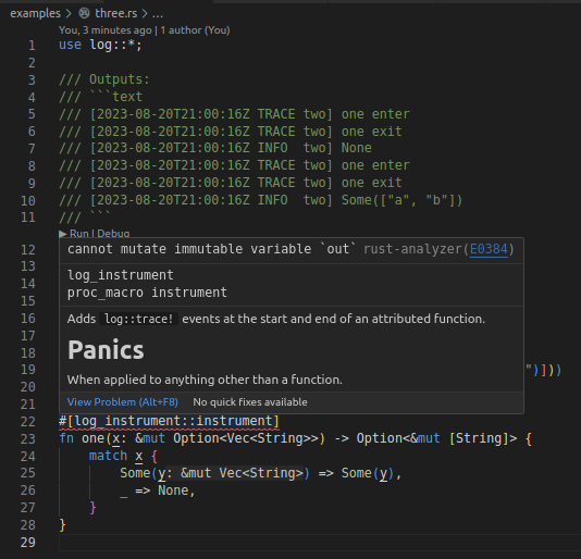 RA incorrectly denotes an error on an attribute macro where `cargo run ...