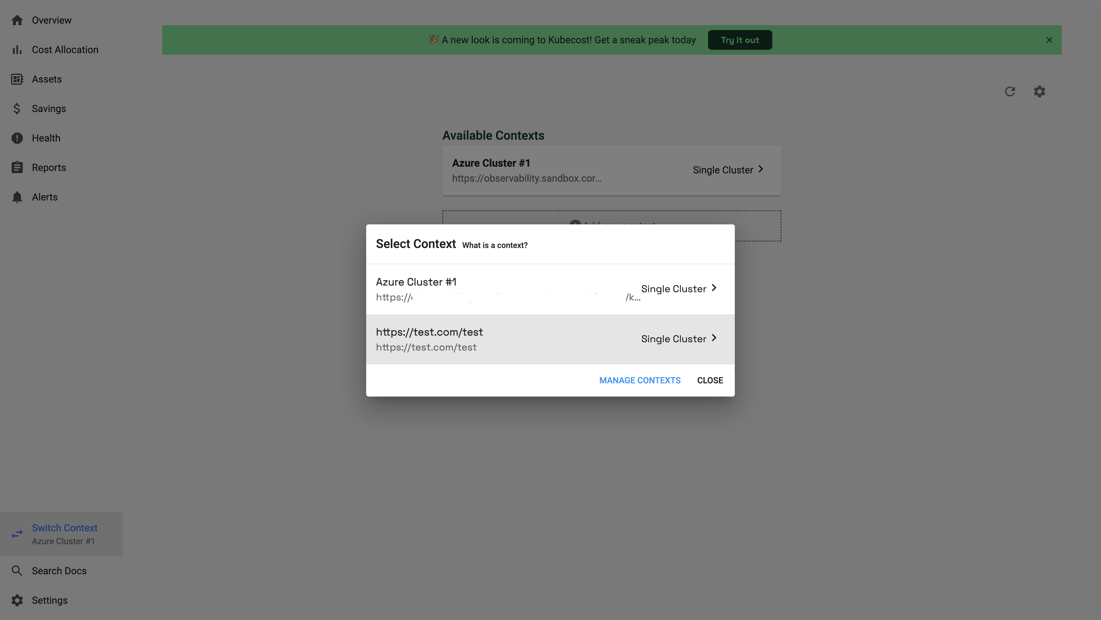 Incorrect context addition breaks the federated kubecost instance as