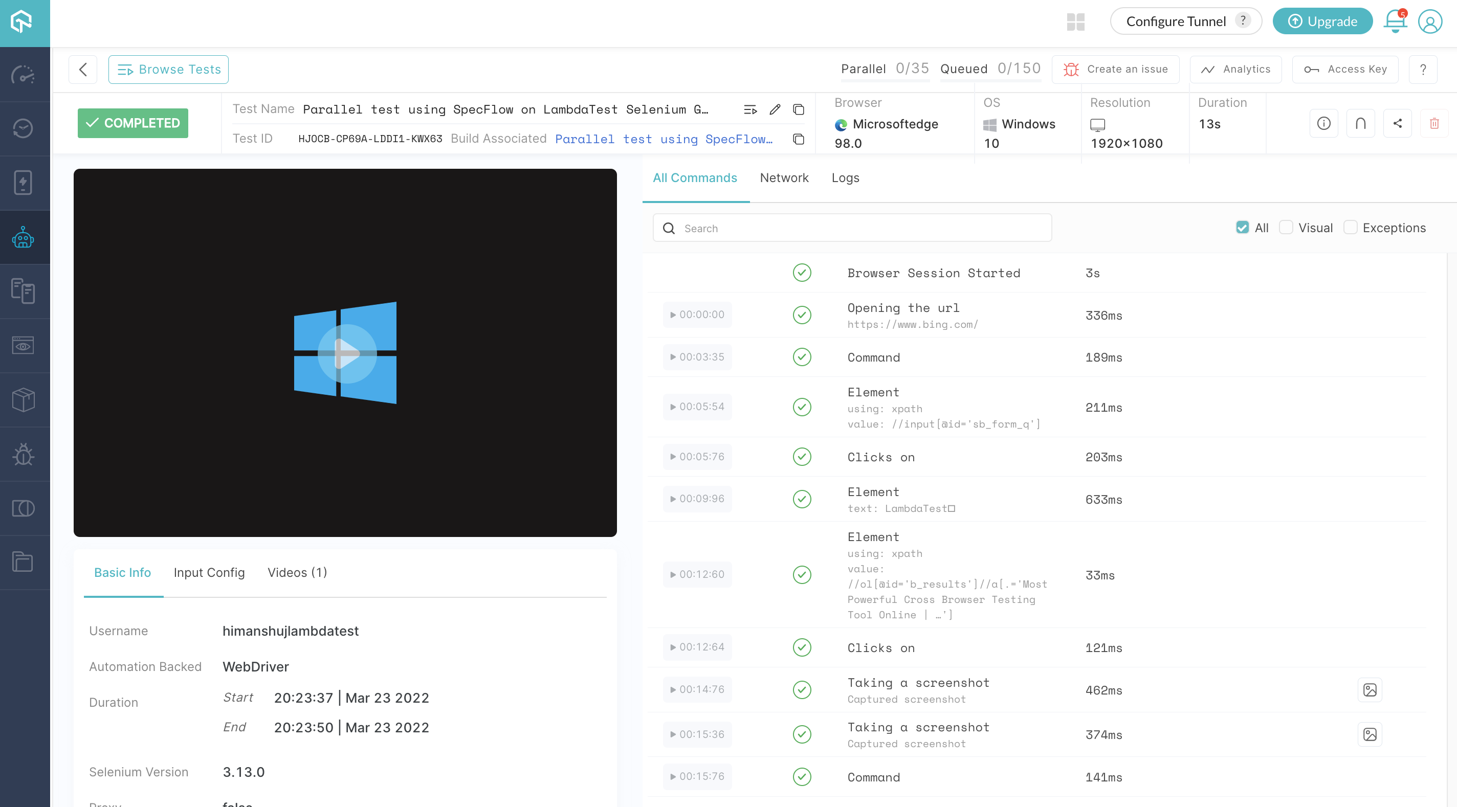 specflow_testing_automation_dashboard