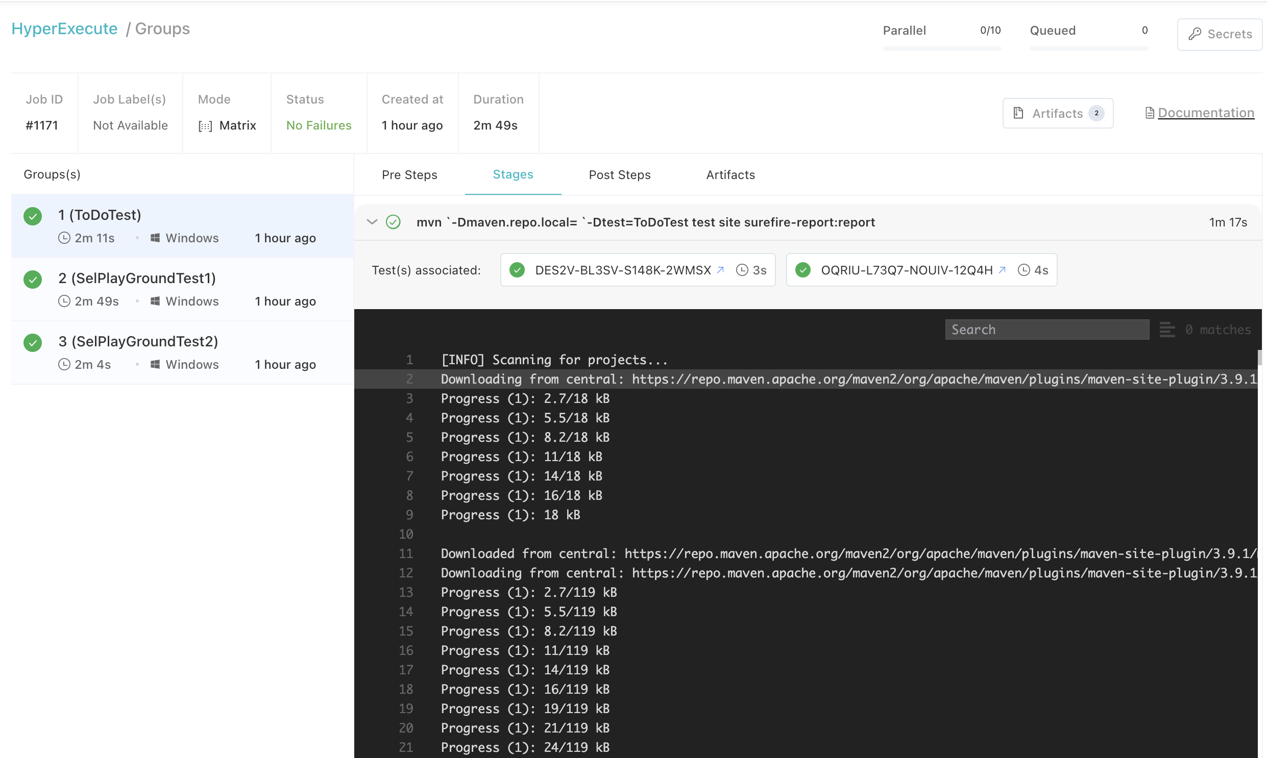 cypress_v10_hyperexecute_automation_dashboard