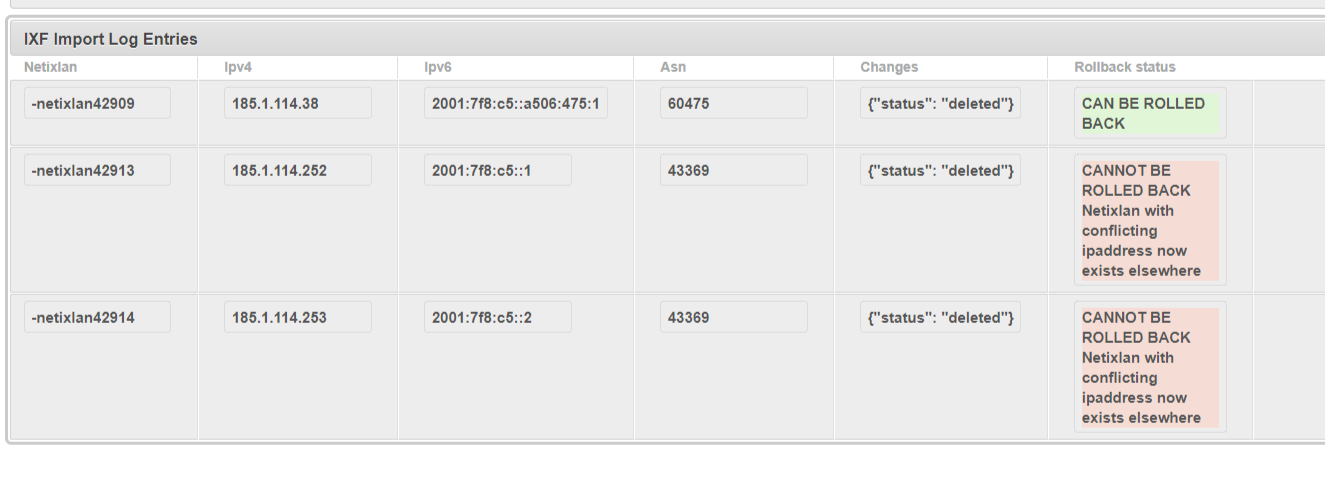 change ixf import log peeringdb