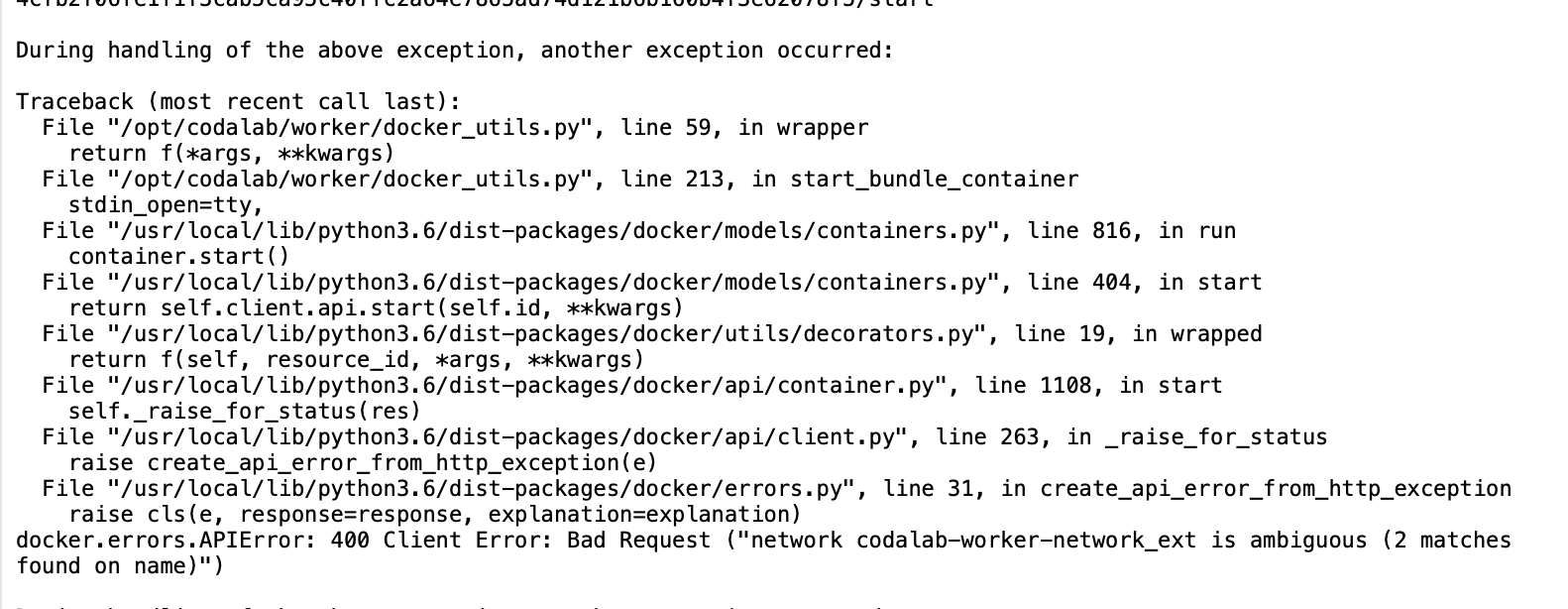 is ambiguous" when running two local workers at the same time