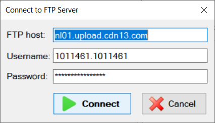 CDN-Video-Uploader-screenshot - FTP connect