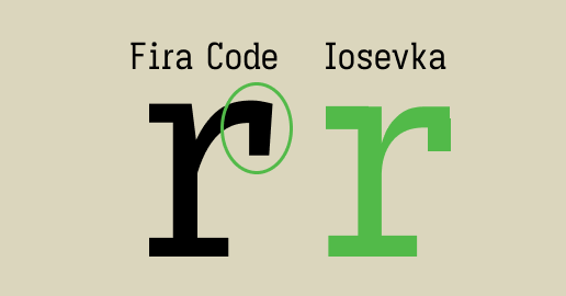 Fira Code R Hooked lowercase r variants (Fira Code + Monaco) · Issue #935 ...