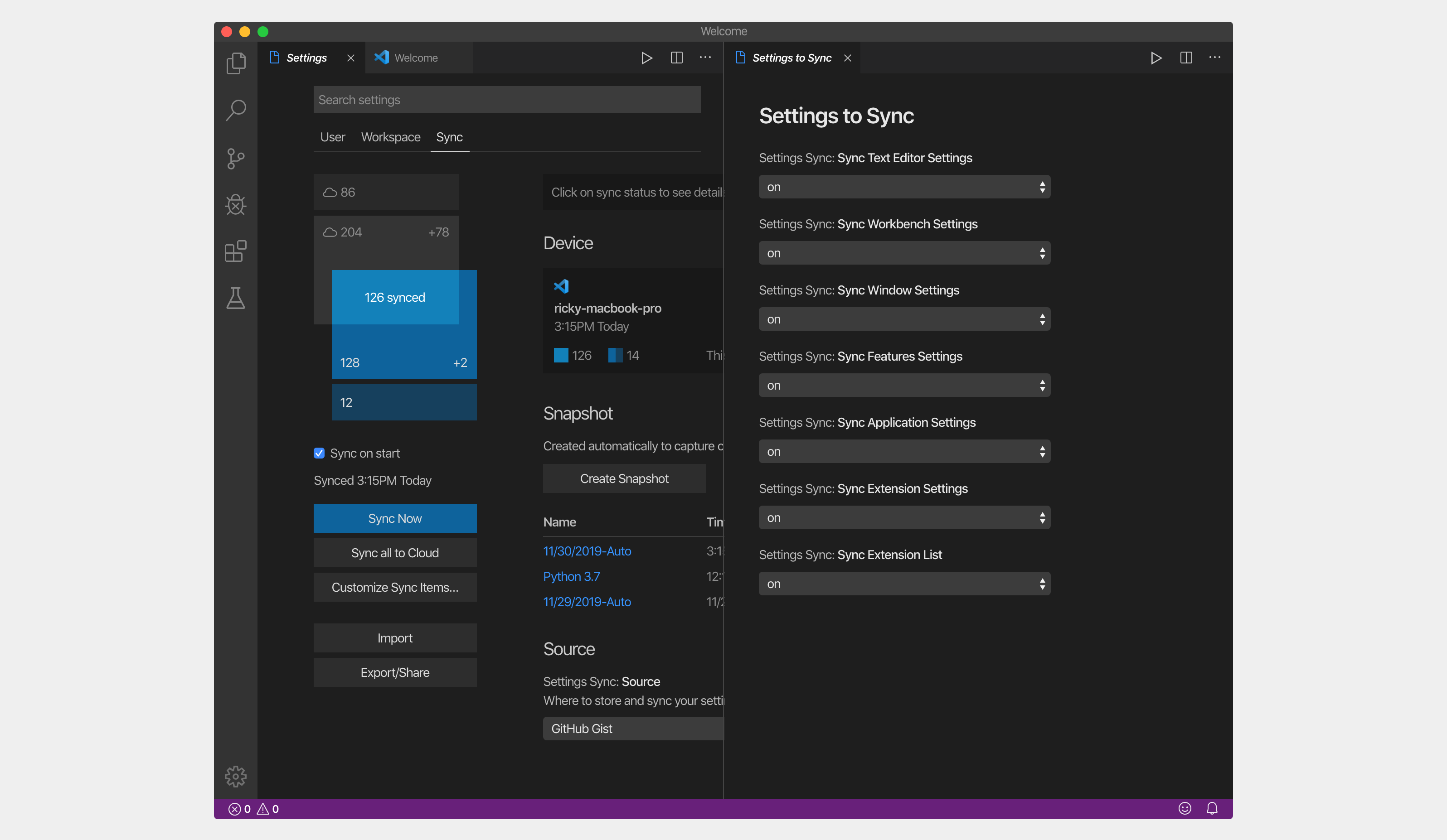Settings Sync Concept · Issue #85911 · microsoft/vscode · GitHub