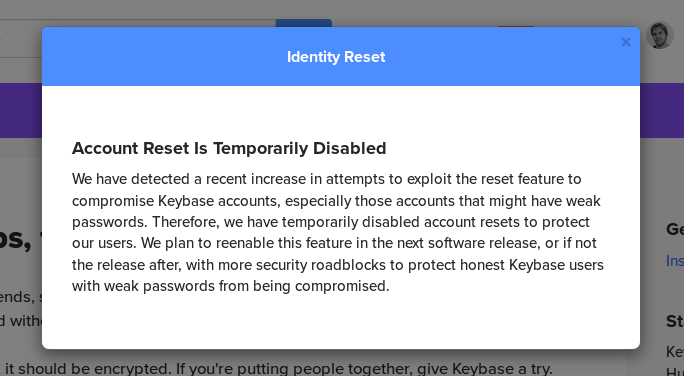 When will account resets be allowed again? · Issue #20653 · keybase ...