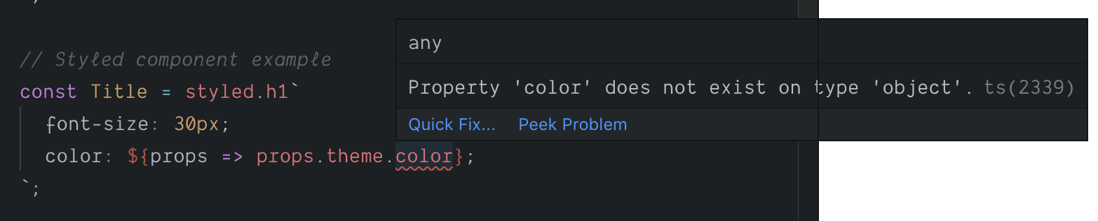 theme property in styled component is object instead of any · Issue ...