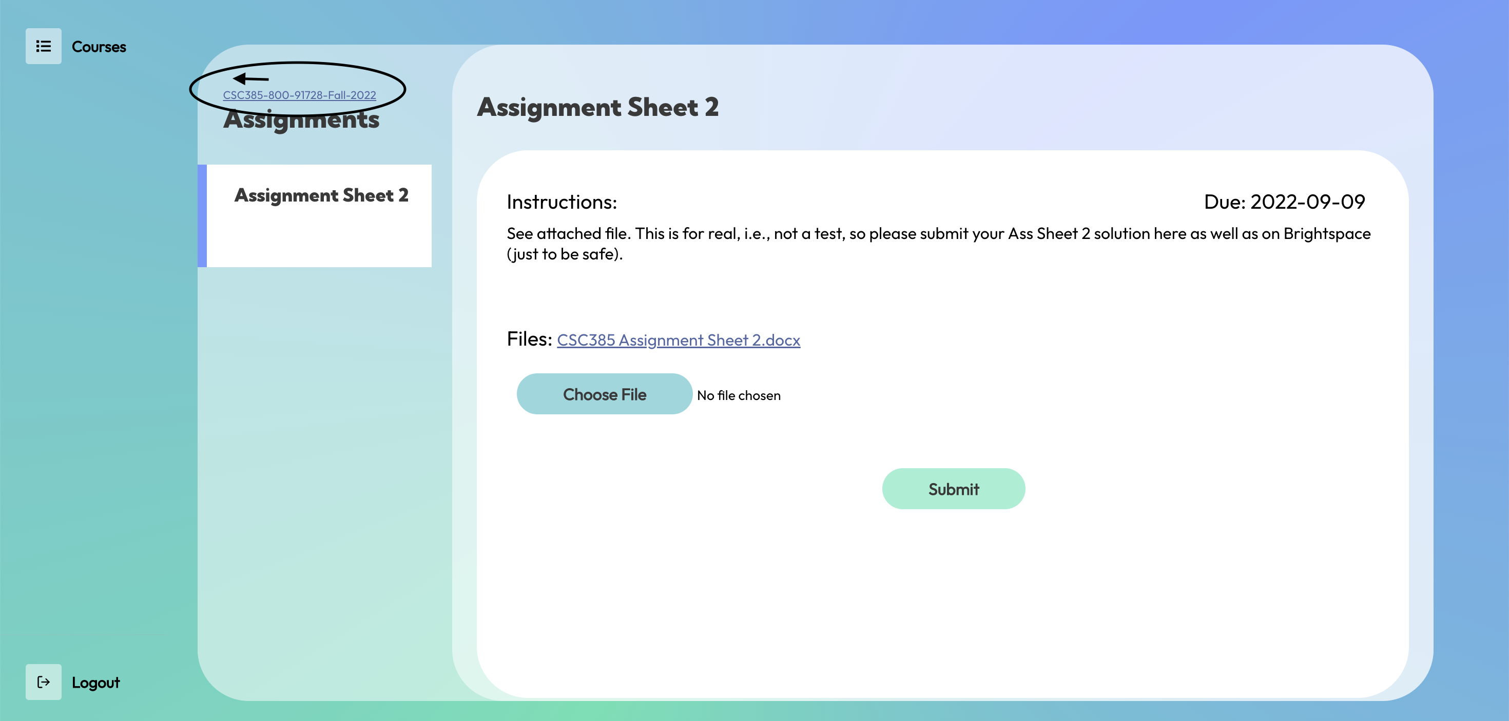 trying to submit an assignment: no back arrow is available. · Issue ...