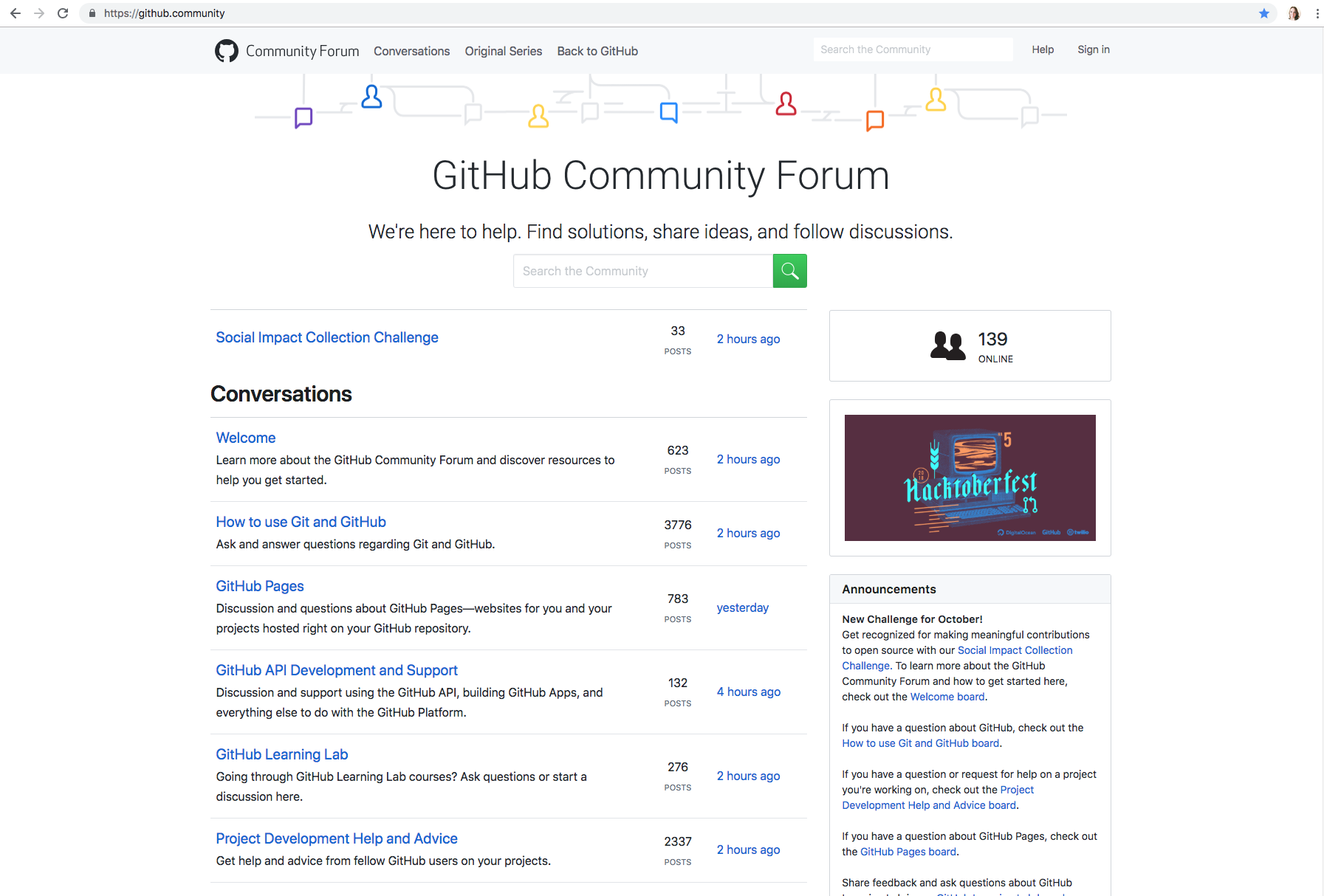 Take a look at the GitHub Community Forum