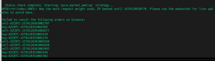 [BUG] Binance PMM Error fetching Binance market snapshot HTTP status is ...