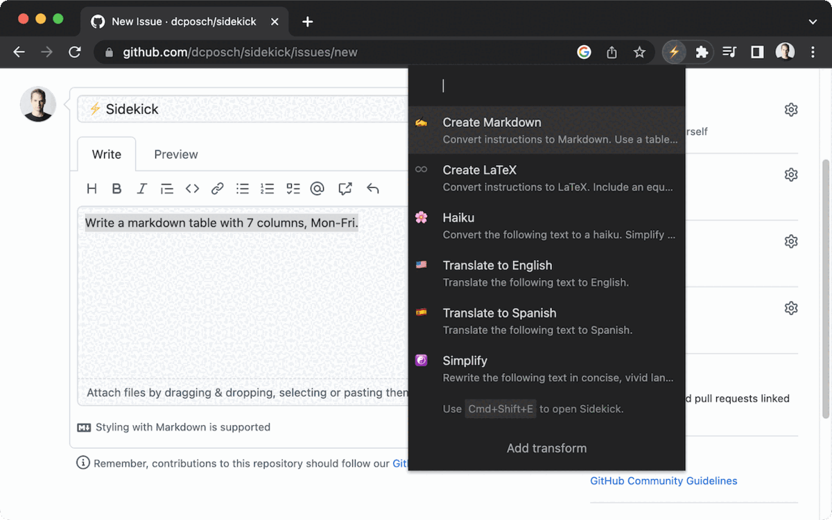 Github dcposch sidekick convert anything to anything using gpt3