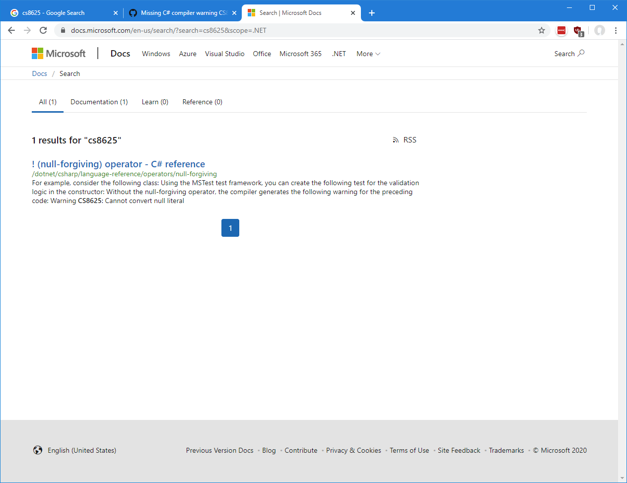 Missing C# compiler warning CS8625 · Issue #16955 · dotnet/docs · GitHub