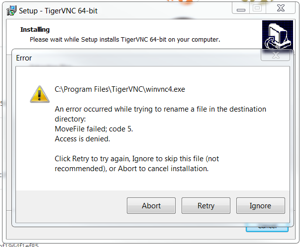 Install either 32 bit or 64 bit version of TigerVNC on Windows 7 x86_64