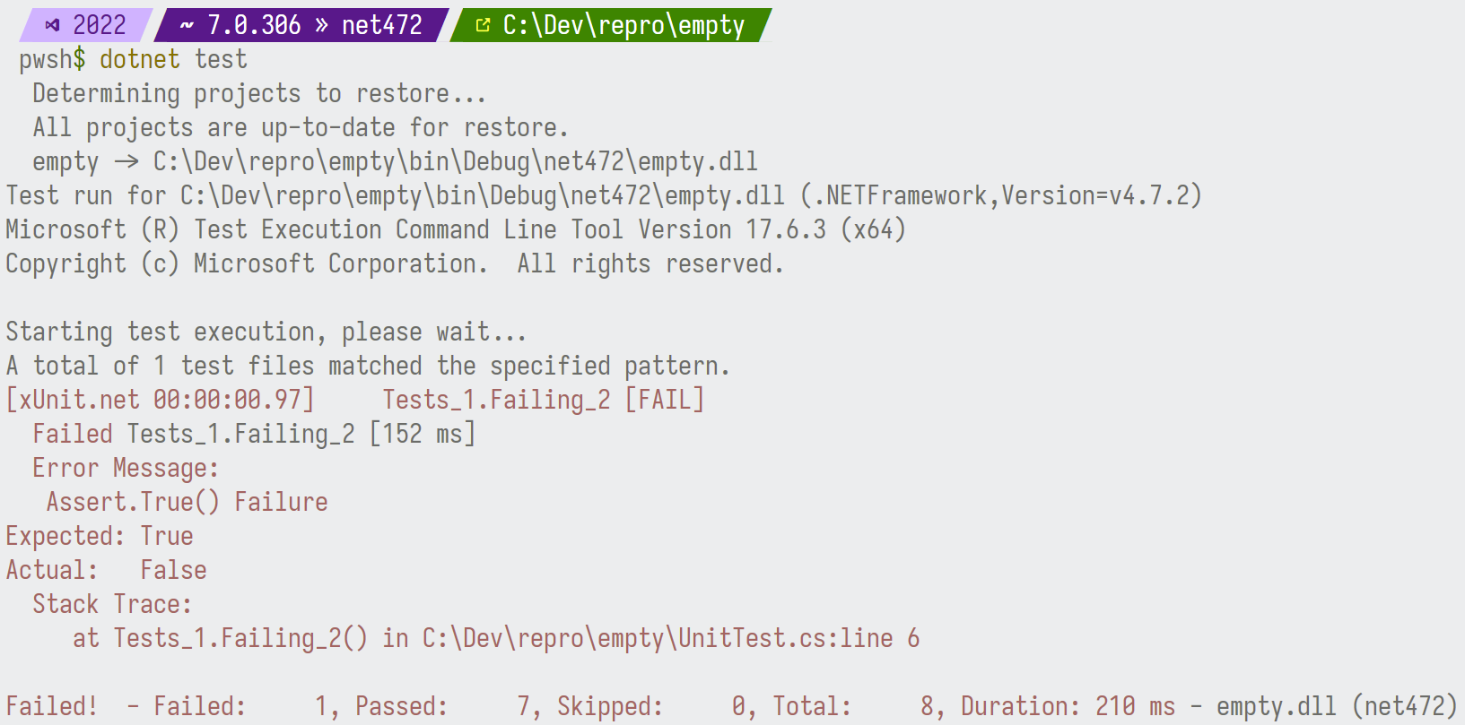 StopOnFail doesn't seem to be supported in net core test runner · Issue