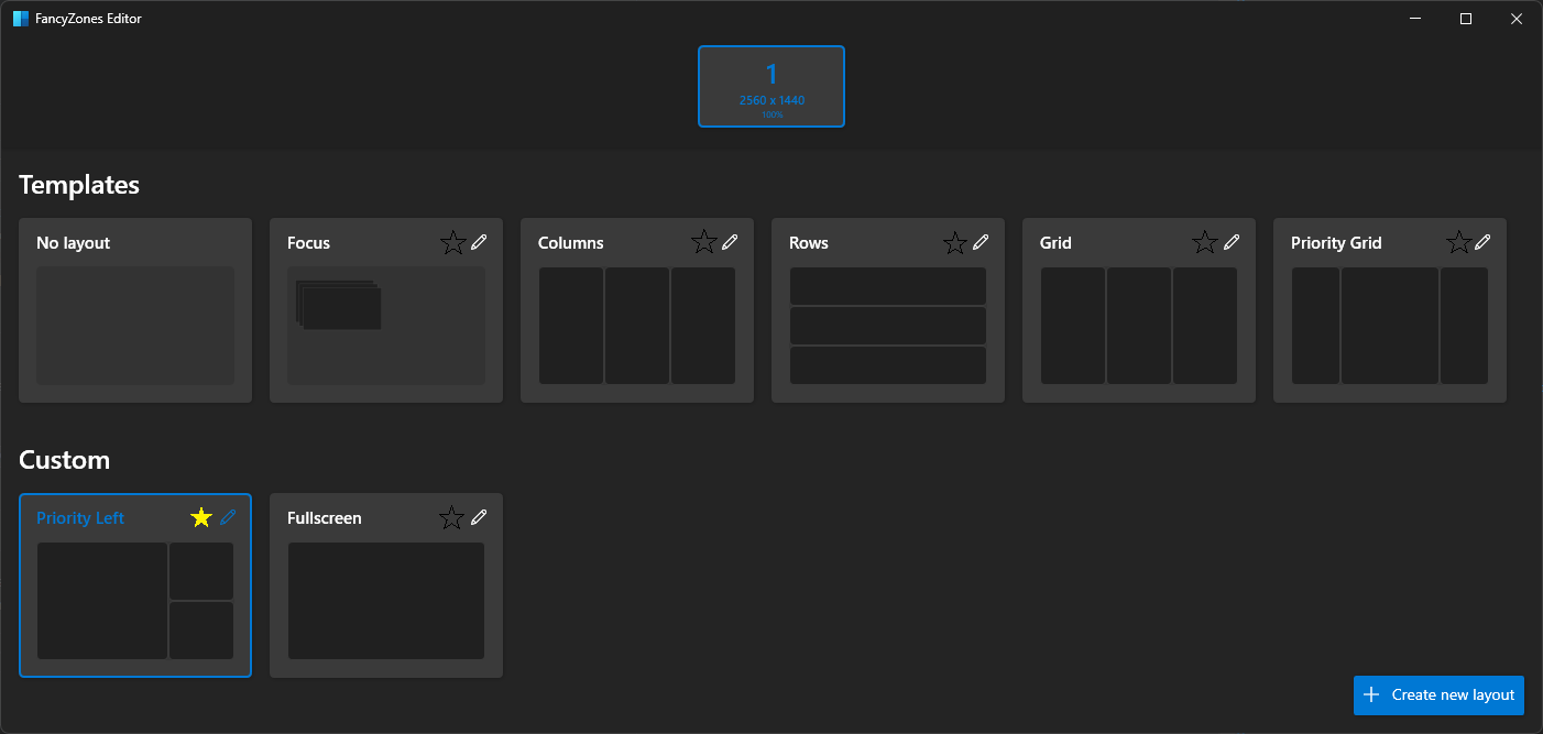 [FancyZones Editor] Mark default layouts on the main page · Issue ...