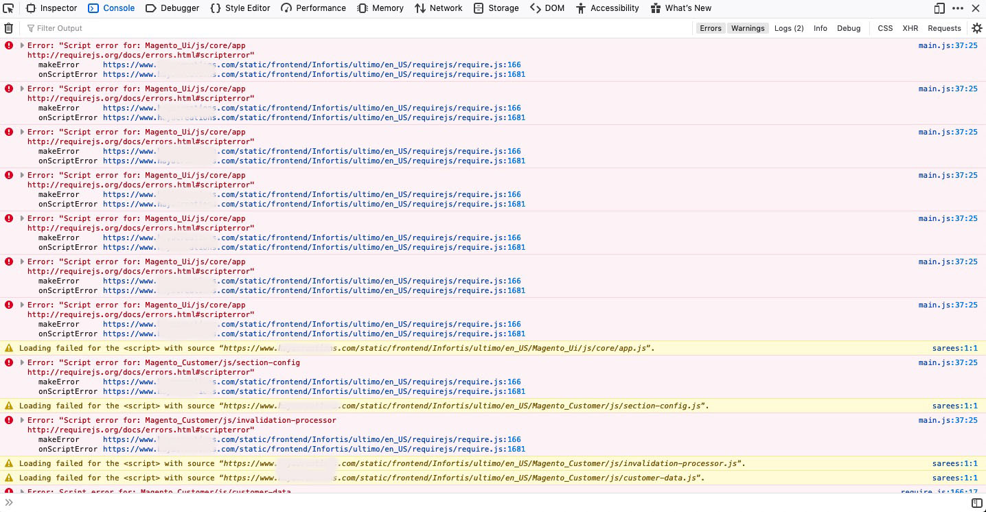 Script errors in console · Issue #26132 · magento/magento2 · GitHub