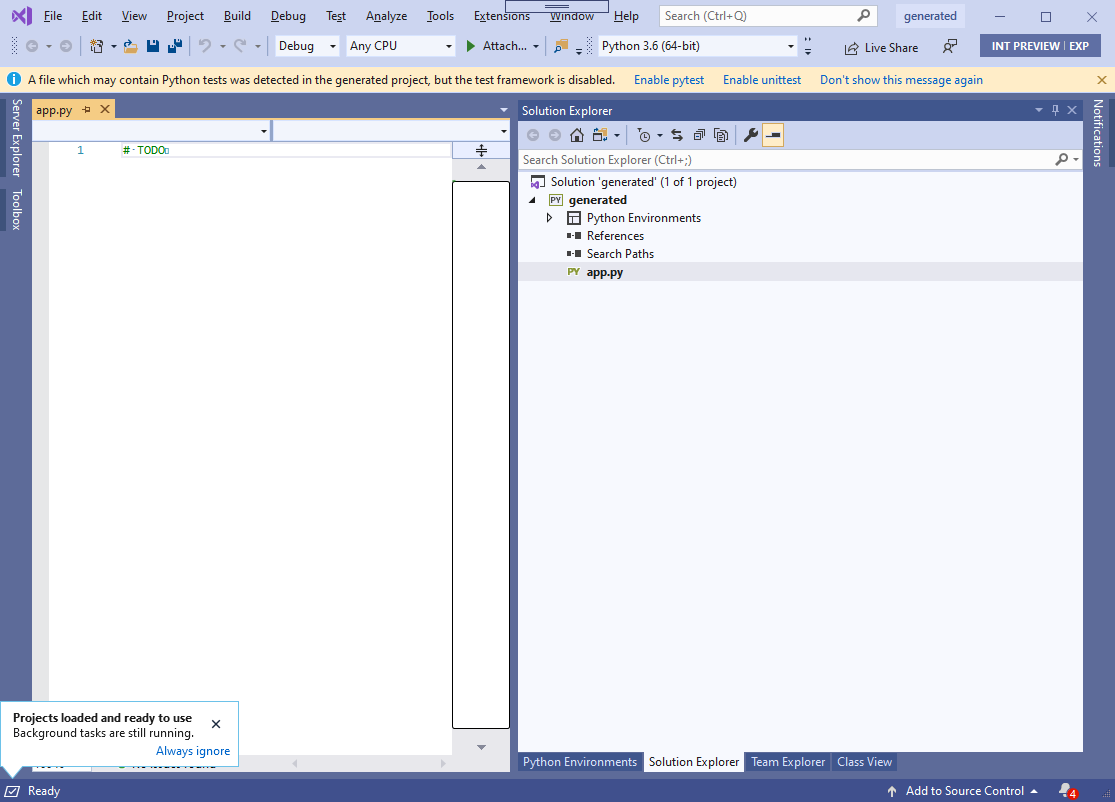 Test framework info bar should not say it found tests when there are no ...
