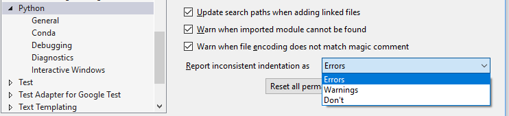 LSC: Report inconsistent whitespace · Issue #5891 · microsoft/PTVS · GitHub